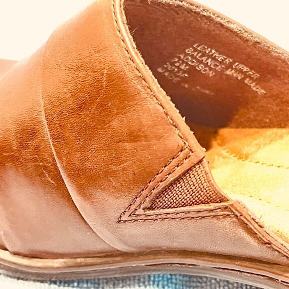 Earth Origins Addison Shoes Womens Size 7.5M Brown Leather Slip On Mules Comfort - Picture 14 of 15